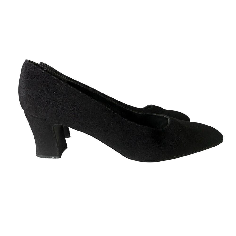 Stuart Weitzman Vintage Black Square Toe Pumps Women's Sz 8.5 Block Heels 90s